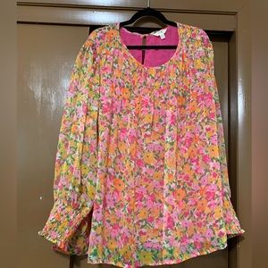 4x Floral Terra & Sky Long Sleeve Blouse